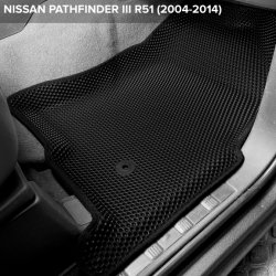 3D коврики EVA с бортами Nissan Pathfinder III R51 7 мест (2004-2014)