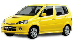 2D коврики EVA в салон и багажник  на Daihatsu YRV, правый руль (2000-2005)